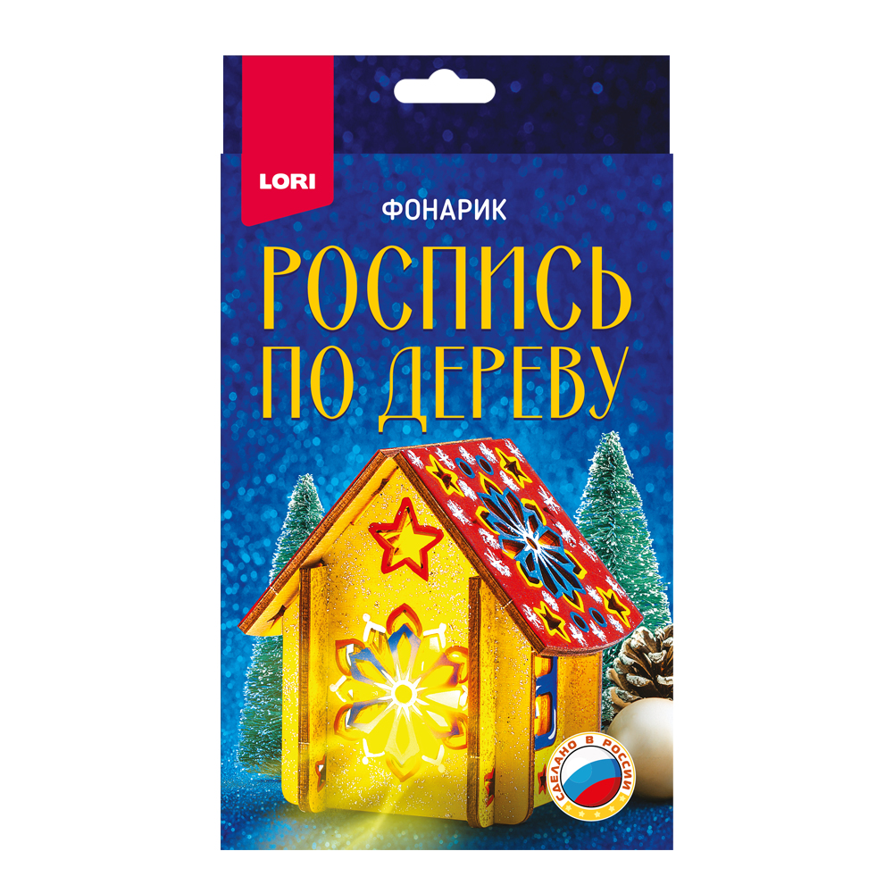 Роспись по дереву Фонарик Кристальная снежинка - фото 1