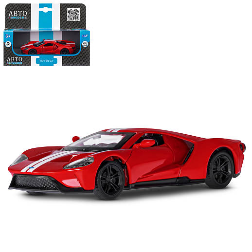 Машина металлическая Автопанорама 1:54 Ford GT красн. - фото 1
