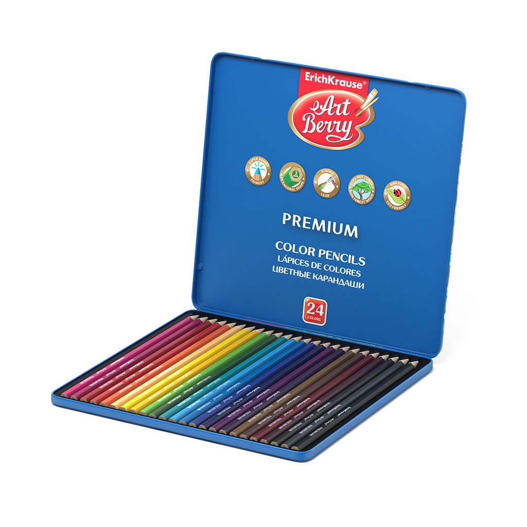 Карандаши 24 цв. в металлической коробке ArtBerry EK - миниатюра 2