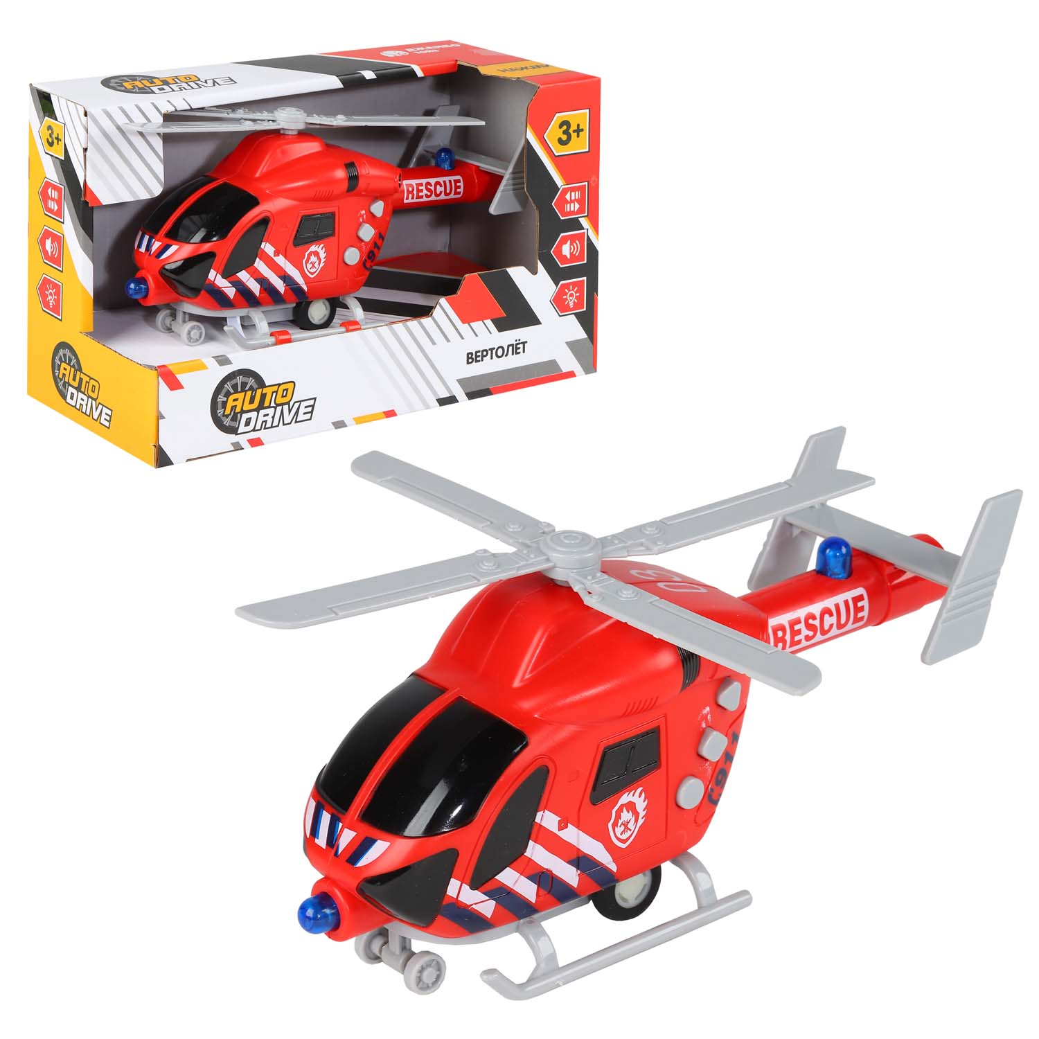 Вертолет инерц. красн. - фото 1