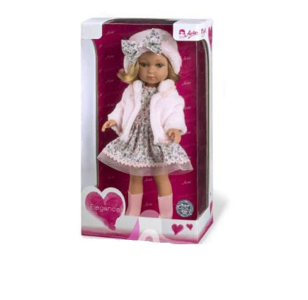 Кукла винил 36см в платье, шапочке, ботиночках - миниатюра 2