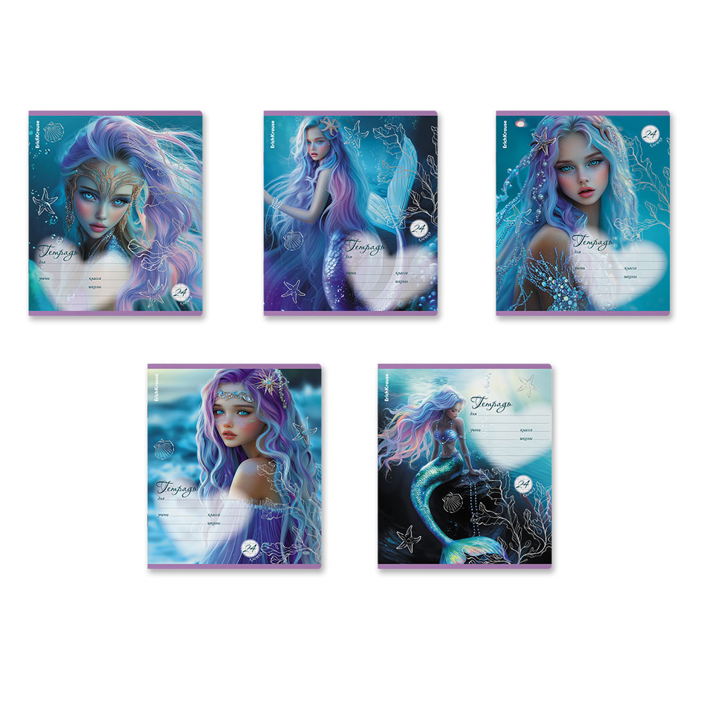 Тетрадь 24л клетка Аквамарин EK - фото 1