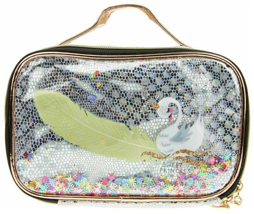 Косметичка - кейс с пером Лебедь сереб. Lukky - фото 1