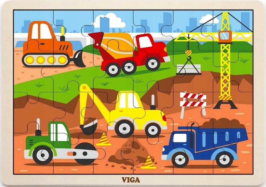 Пазл деревянный Стройка 24дет. VIGA - фото 1