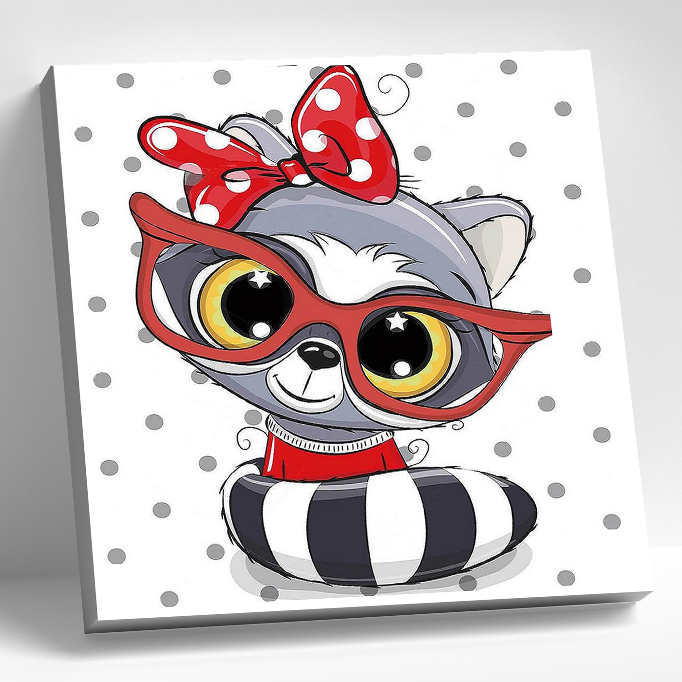 Картина стразами 20*20 Малышка енот - фото 1