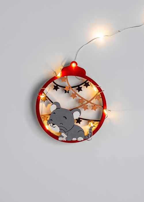 Роспись по дереву 2 шарика - Мышка, Игрушки цвет золото Dobrika - фото 1