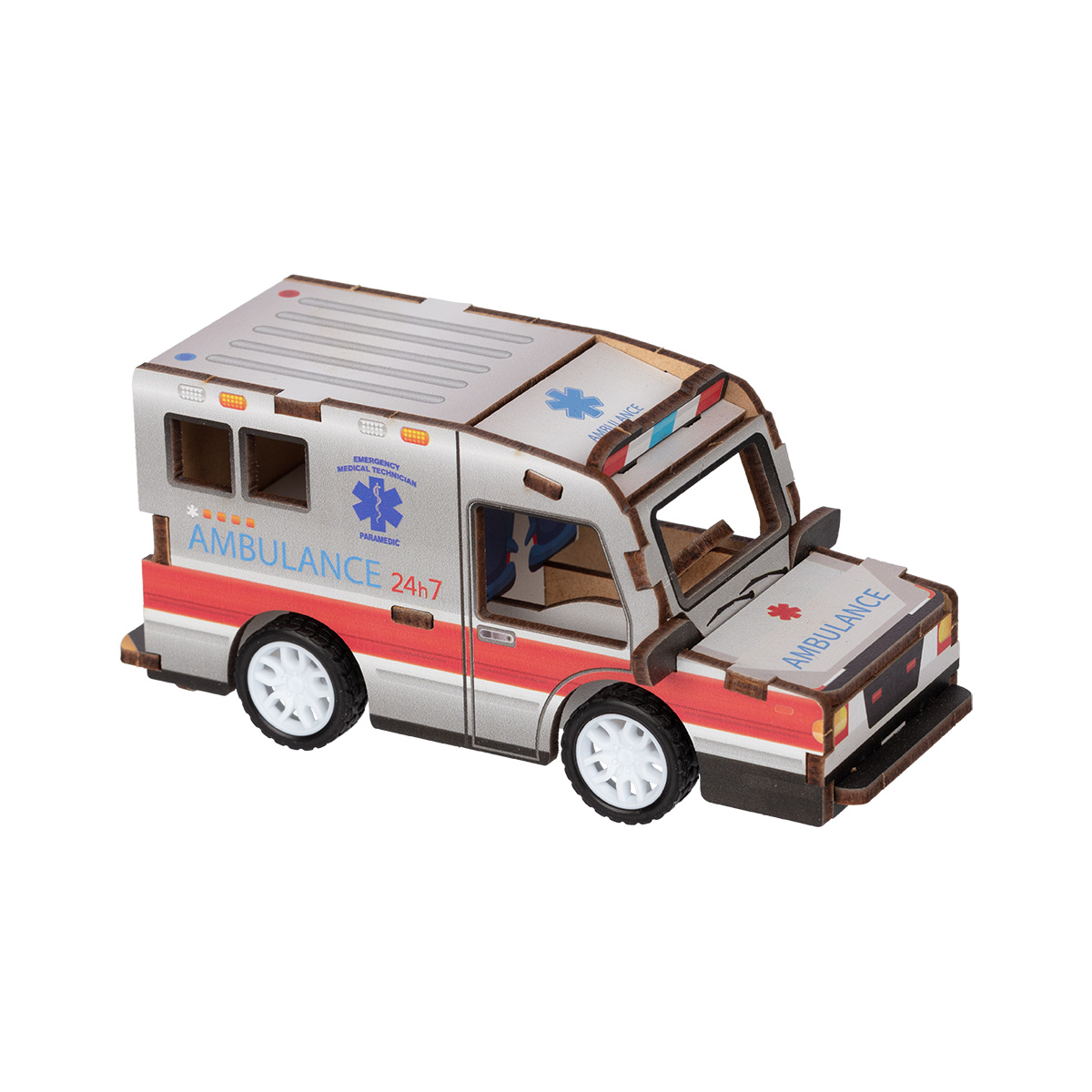 Конструктор деревянный 3D Скорая помощь 19дет. - миниатюра 2