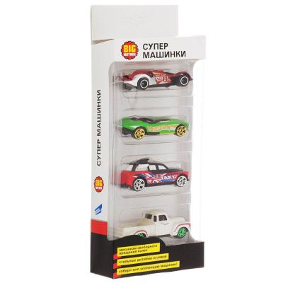 Машины металлические Супер машины 4шт. в/к - фото 1