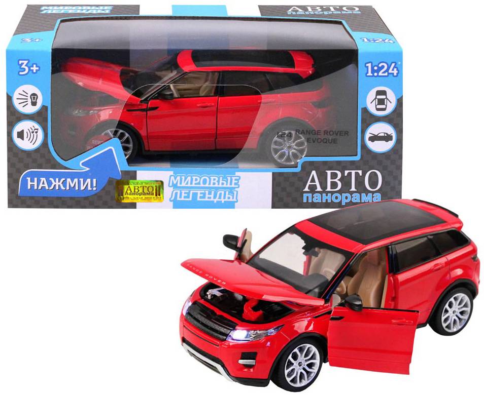 Модель мет. 1:24 Range Rover Evogue 1:24 крас. - фото 1