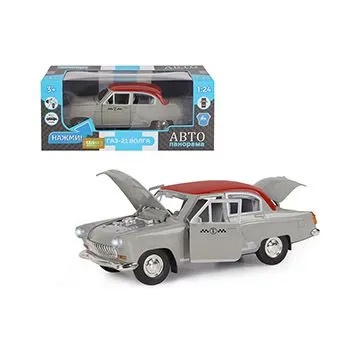Машина металлическая Автопанорама 1:24 ВОЛГА ГАЗ-21 Такси сер. свет,звук - фото 1