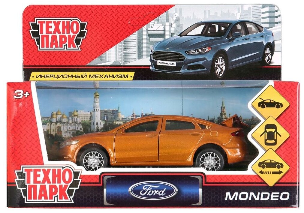 Модель мет. ТЕХНОПАРК FORD MONDEO золотой - миниатюра 3