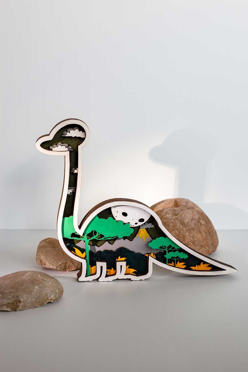 Роспись по дереву Диплодок серия Дино Dobrika - миниатюра 4