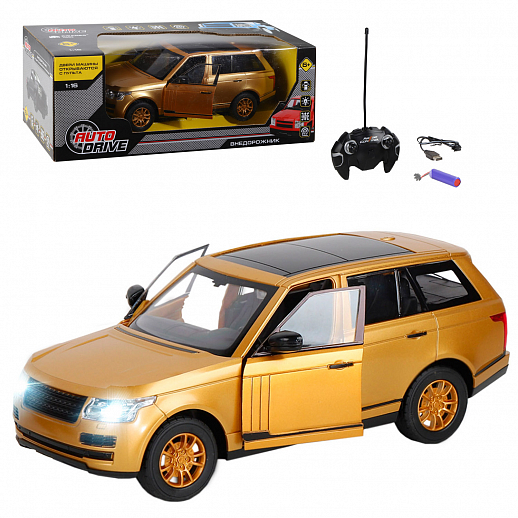 Машина р/у з/у (откр. двери, свет)  золот. - фото 1