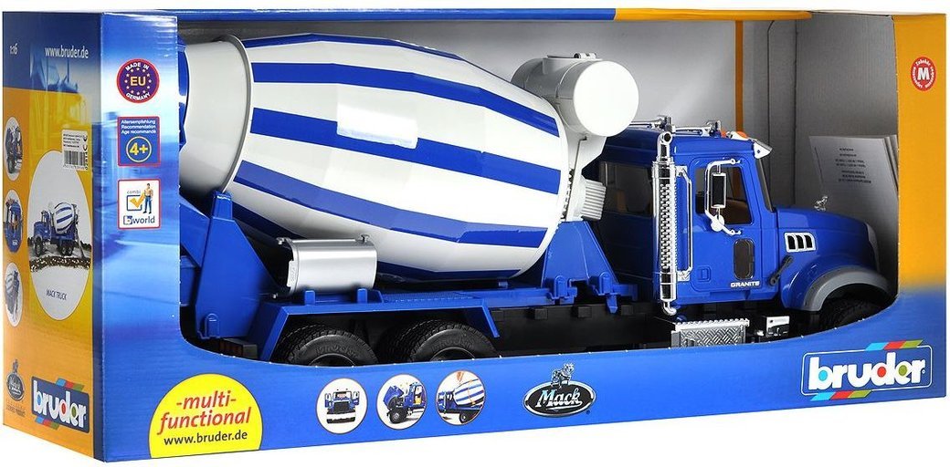 Бетономешалка N MACK Granite Truck Bruder - миниатюра 2