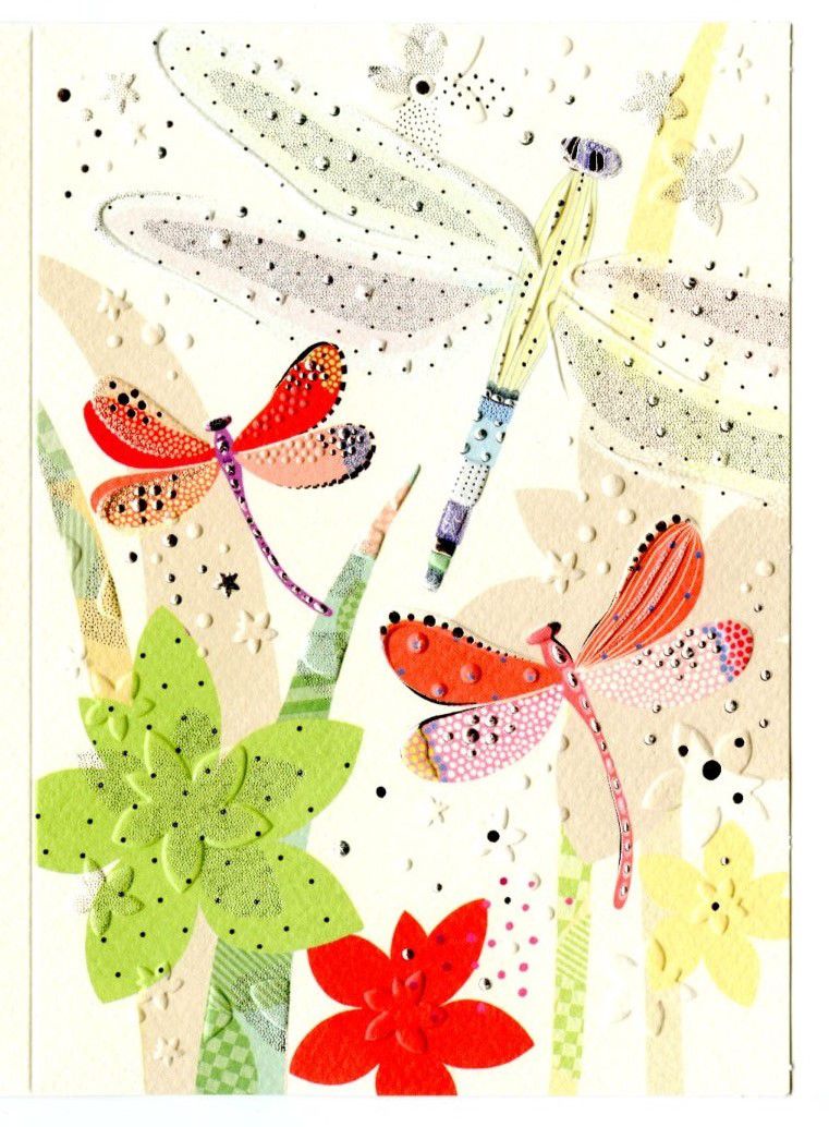 Открытка с конвертом Стрекозы - фото 1
