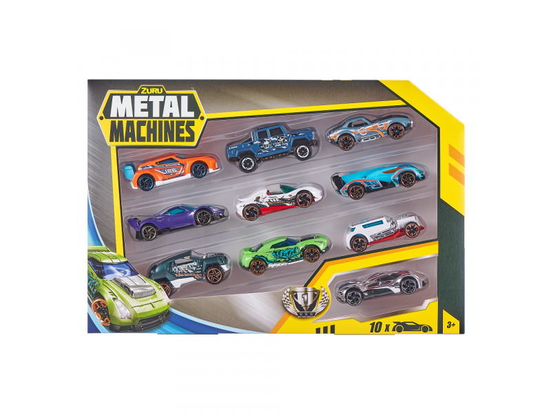 Машины металлические Гоночные 10шт Метал Машинс - миниатюра 2