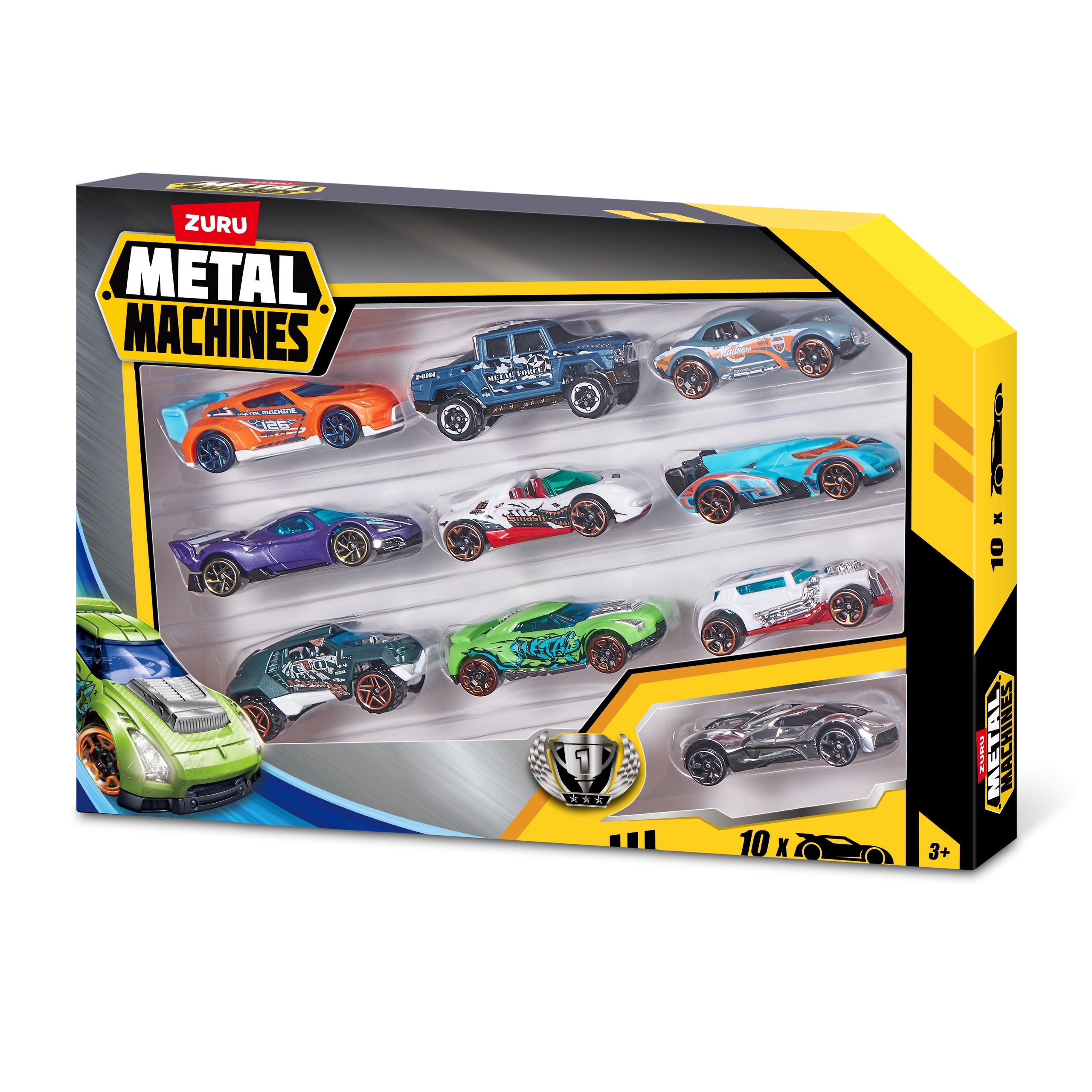 Машины металлические Гоночные 10шт Метал Машинс - фото 1