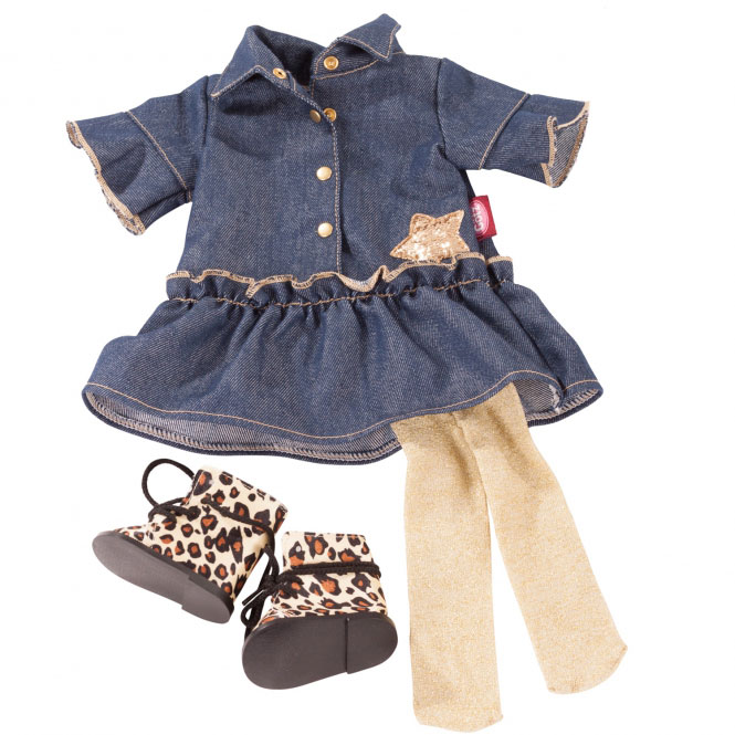 Одежда для кукол 45-50см Платье + колготки + сапожки Gotz - фото 1