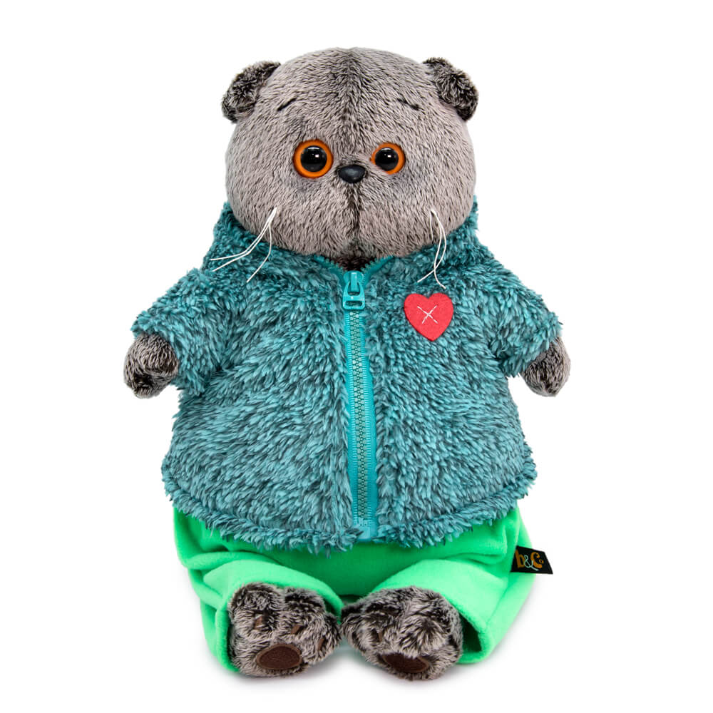 Мягкая игрушка Басик в теплом костюме с сердечком - миниатюра 2