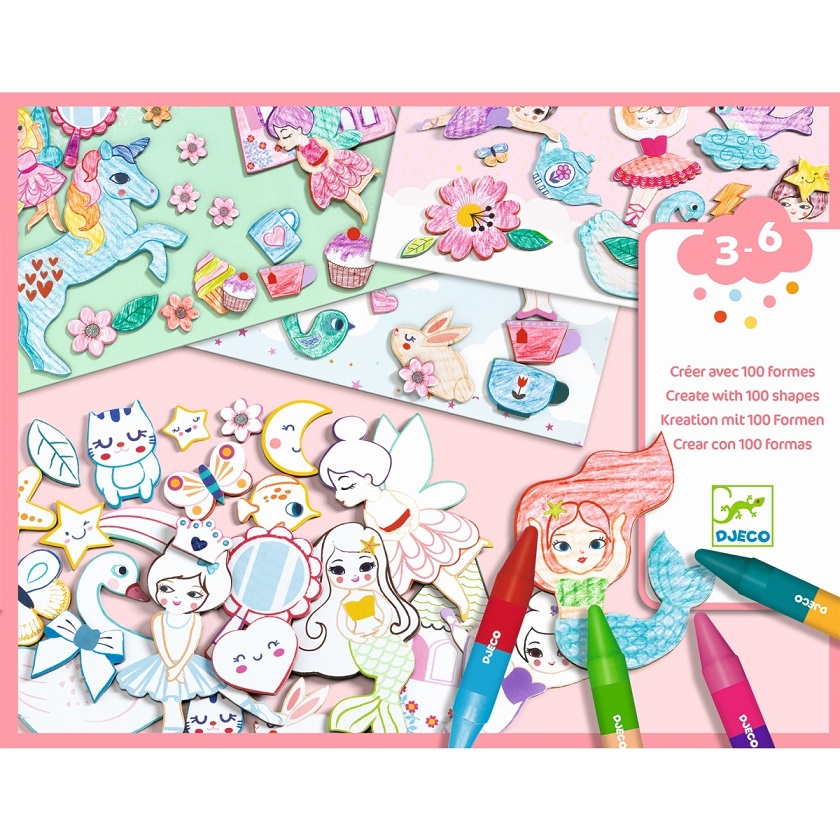 Трафареты для рисования набор Девочки DJECO - фото 1