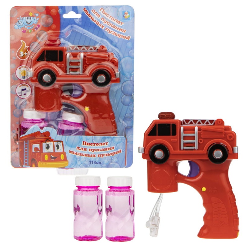 Пистолет с мыльными пузырями Пожарная машина - фото 1
