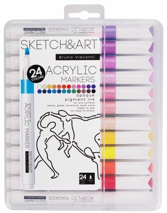 Маркеры акриловые 24цв. Bruno Visconti - миниатюра 2