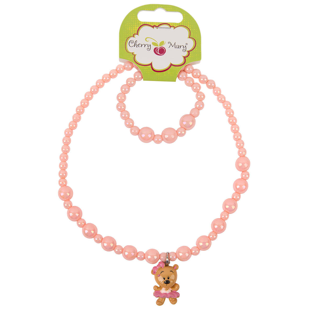 Украшение Бусы и браслет Медвежонок 2шт - фото 1