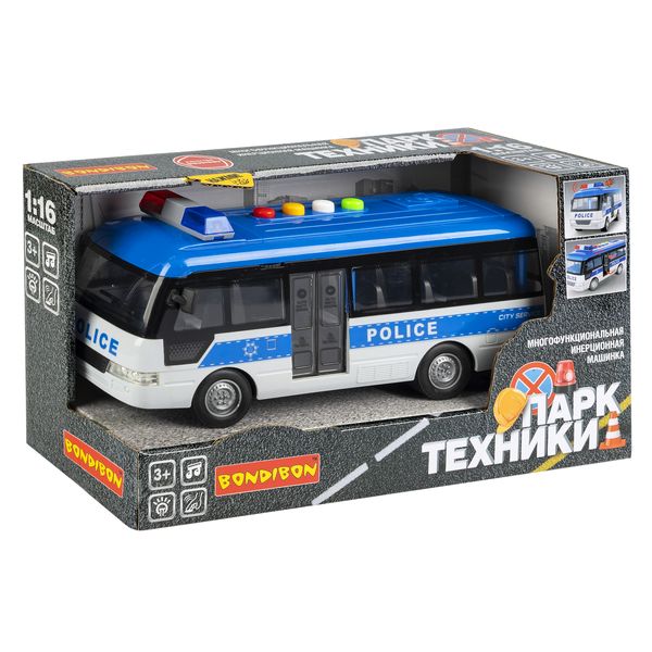 Машина инерционная Автобус Полиция Bondibon - фото 1