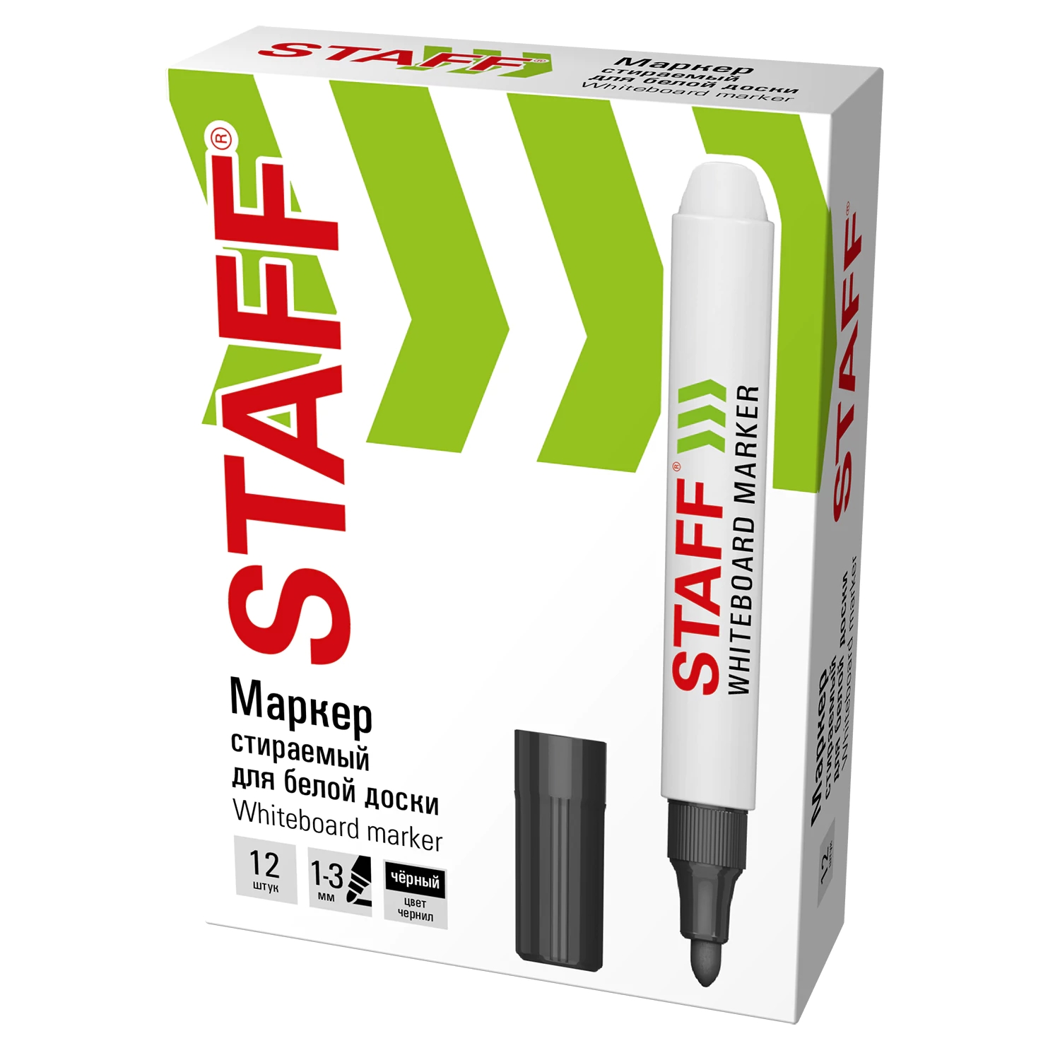 Маркер перманентный черн. 3мм (12) STAFF - миниатюра 2