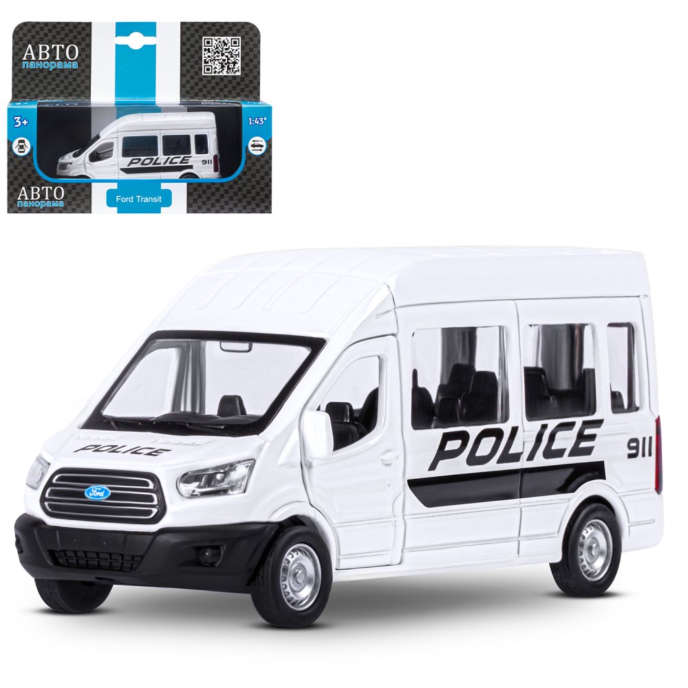 Машина металлическая Автопанорама 1:52 Ford Transit бел. - фото 1