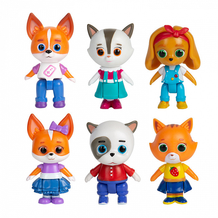 Фигурки пластиковые набор 6 героев 5,5 см Кошечки - Собачки - фото 1