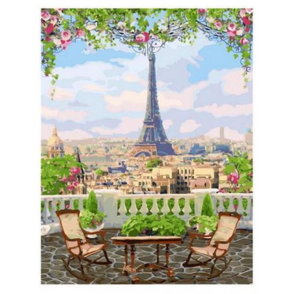 Картина по номерам 40*50 Парижская веранда - фото 1