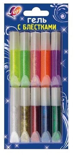 Гель оформительский Блеск 10 цв.*5 мл ЛУЧ - фото 1