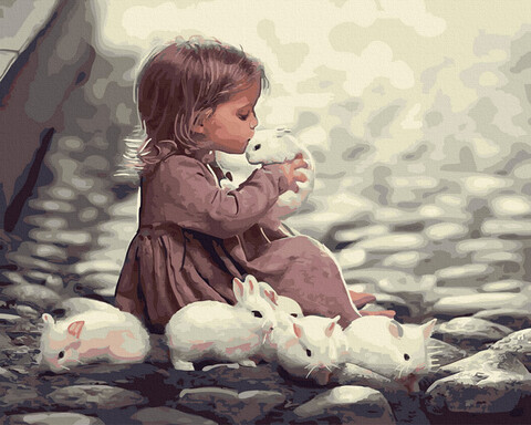 Картина по номерам 40*50 Забота о малых - фото 1