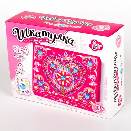Шкатулка со стразами Сердечко 254 эл. ДК - миниатюра 3