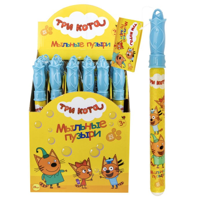 Мыльные пузыри Три кота колба 60 мл  (24) - фото 1