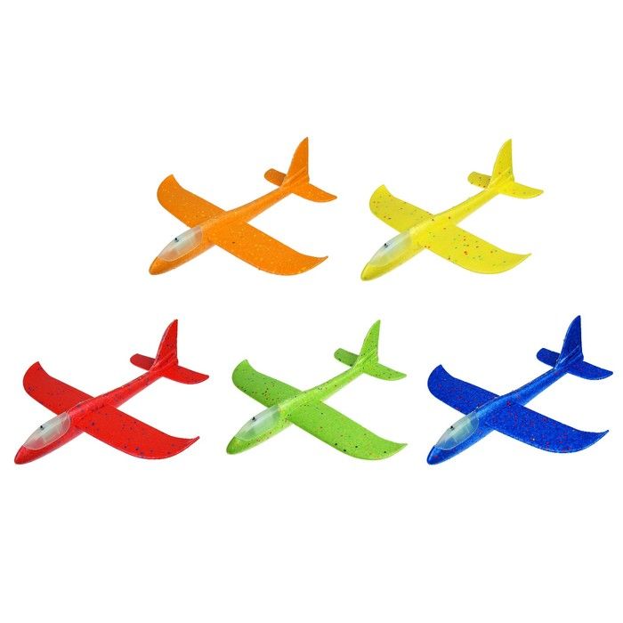 Самолёт пенопласт. 6цв. свет - фото 1