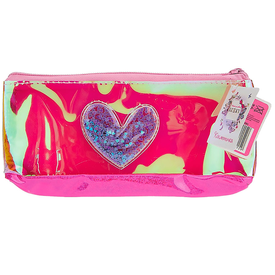 Косметичка голографическая с дизайном Lukky - фото 1