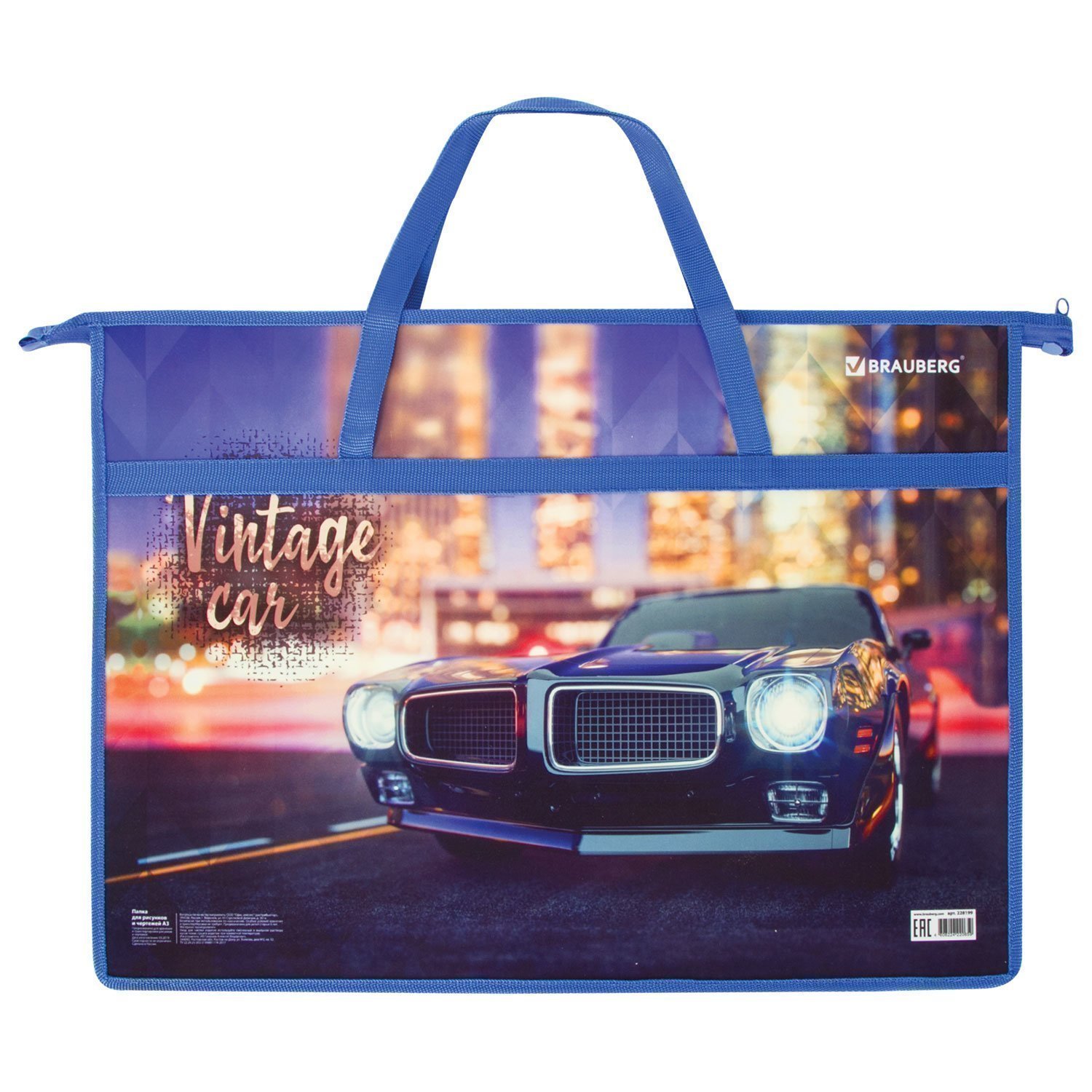 Папка для рисунков и чертежей А3 с ручками Ретро BRAUBERG - фото 1