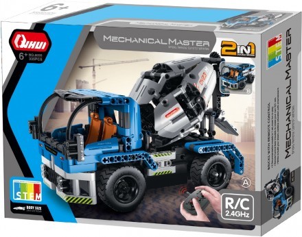 Конструктор QIHUI радиоуправляемый Бетономешалка и самосвал 2 в 1 394д. - фото 1