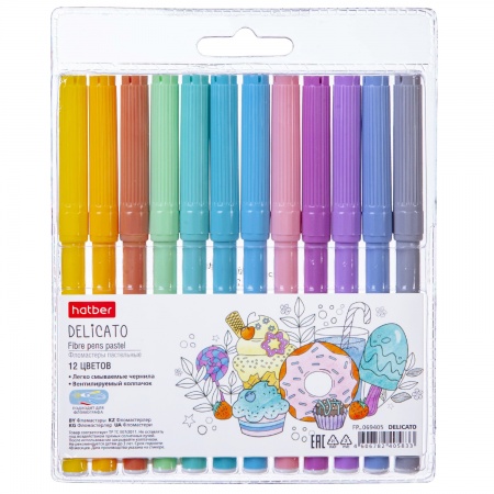 Фломастеры 12цв. DELICATO Hatber - фото 1