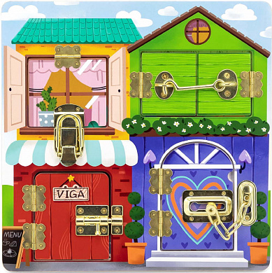 Бизиборд Открой - закрой замочки VIGA - фото 1