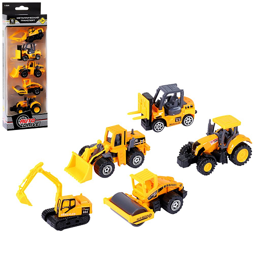 Машины металлические Строительная техника 5шт. в/к - фото 1