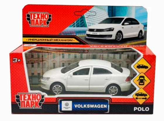 Машина металлическая ТЕХНОПАРК VOLKSWAGEN POLO бел. - фото 1
