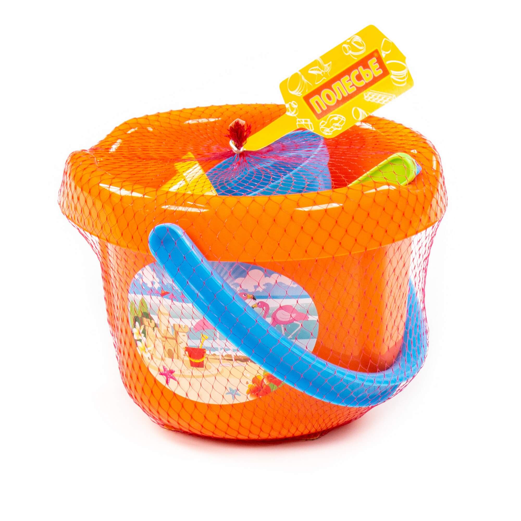 Набор для песка №10 (ведро,сито,совок,грабли,формочки) Полесье - миниатюра 2