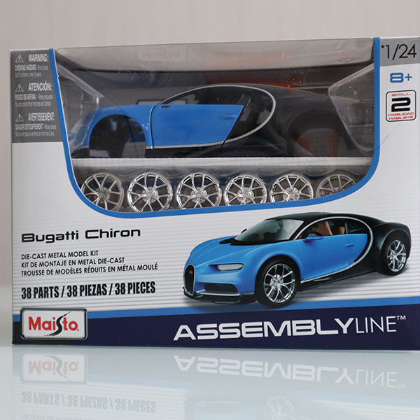 Машина металлическая сборная Maisto 1:24 Bugatti Chiron черн-син. - фото 1