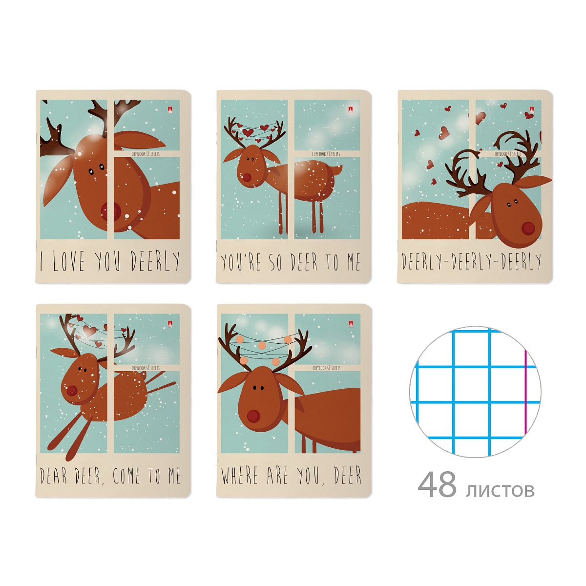 Тетрадь 48л. клетка Милый олененок Bruno Visconti - фото 1