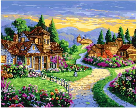 Картина по номерам 40*50 Пряничные домики - фото 1