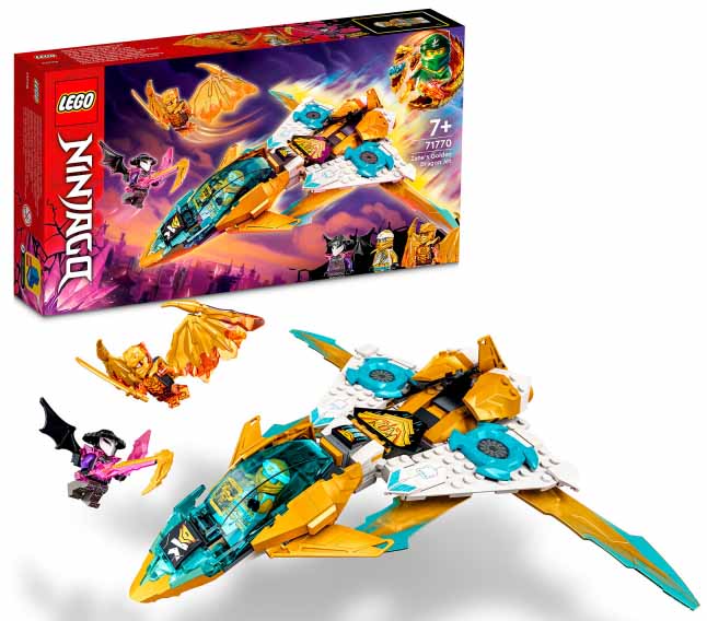 Конструктор LEGO NINJAGO Реактивный самолёт Зейна Золотой дракон - фото 1