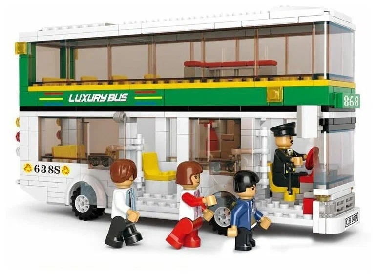 Конструктор СЛУБАН Двухэтажный автобус 403 дет. М38-В0331 - миниатюра 2